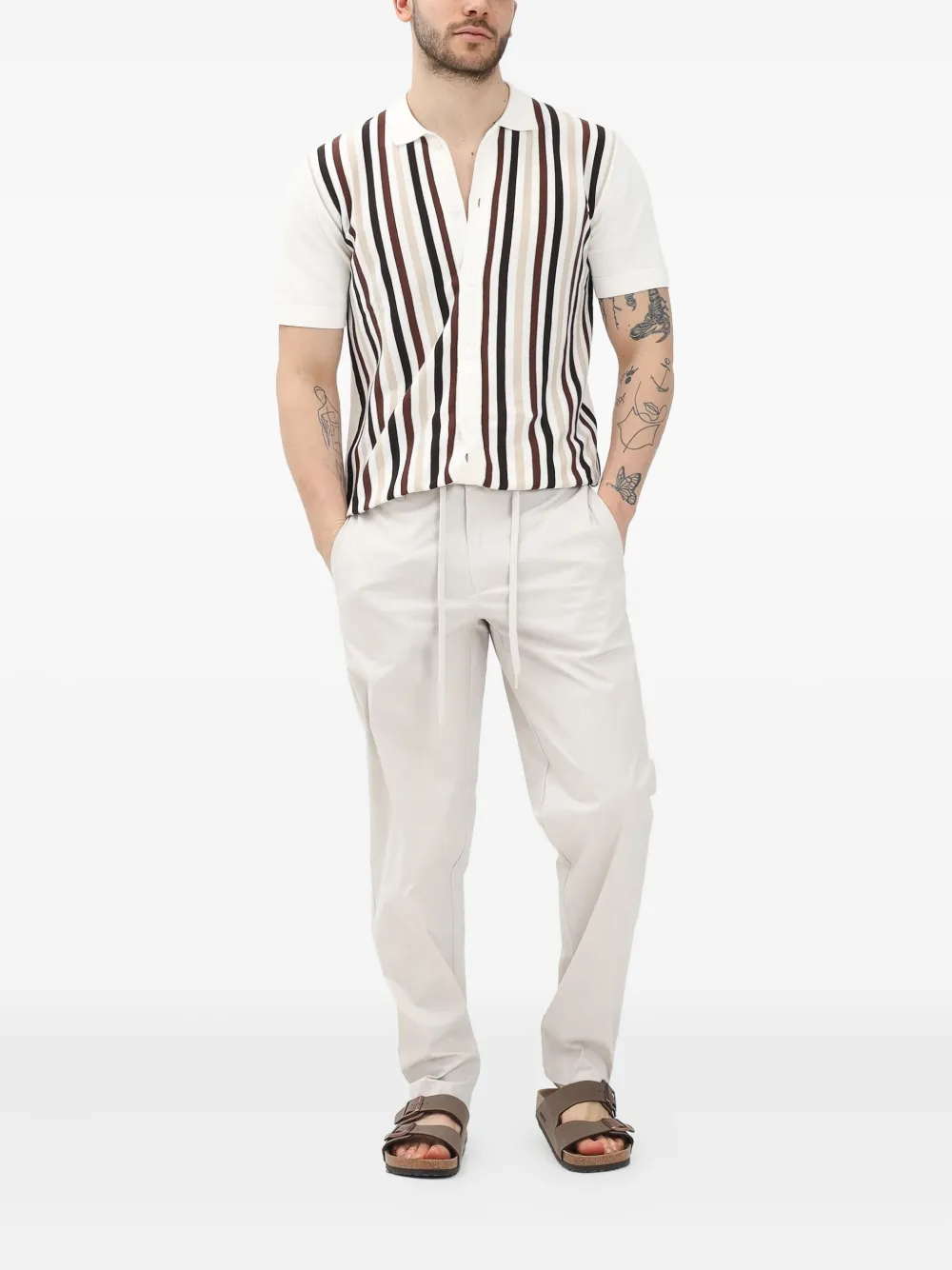 SELECTED Broek met trekkoordtaille Wit