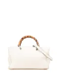 Gucci Pre-Owned 2016-2025 Medium Calfskin Bamboo Shopper satchel - White