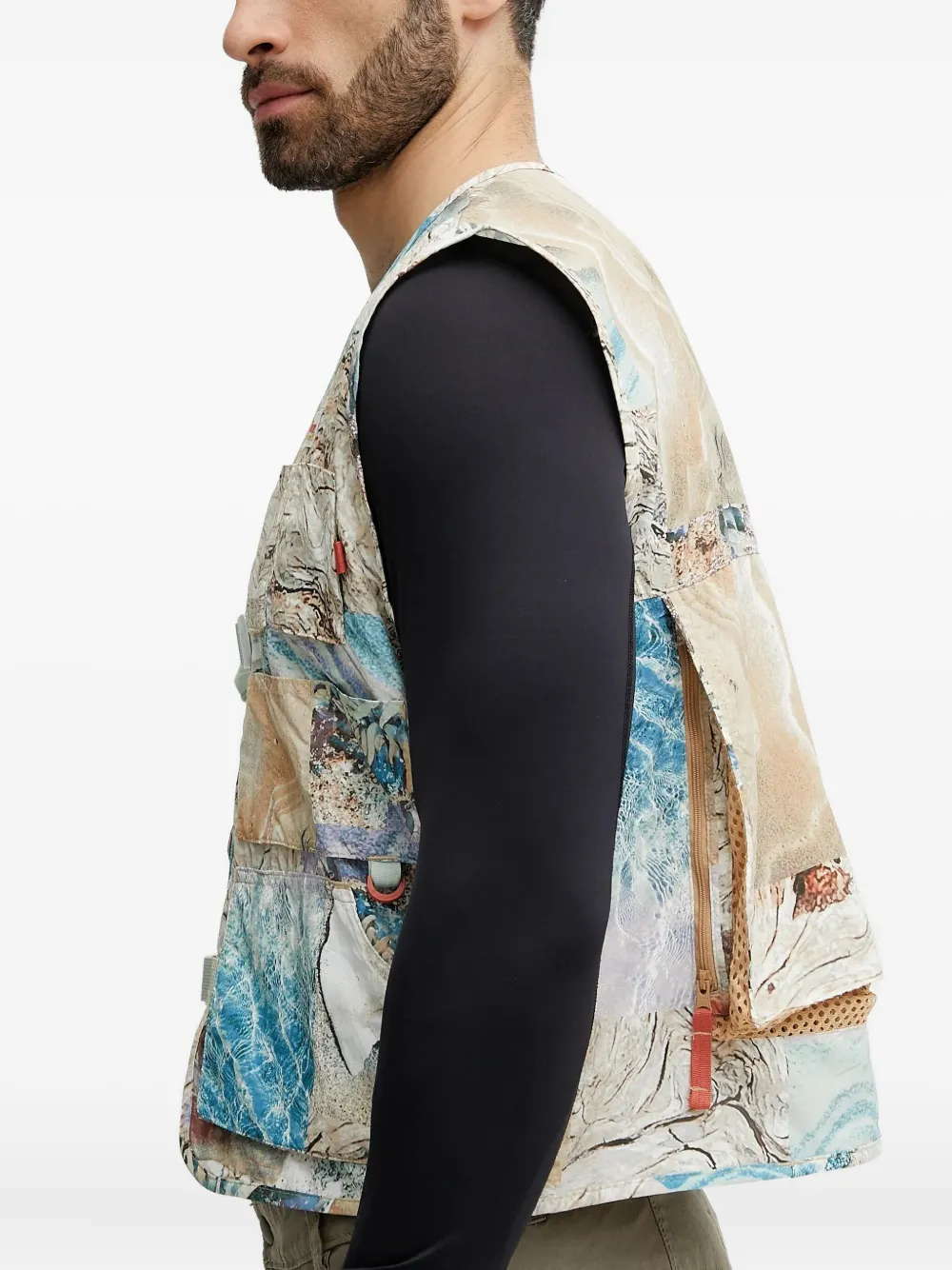 Columbia patchwork-print gilet 335 BEIGE