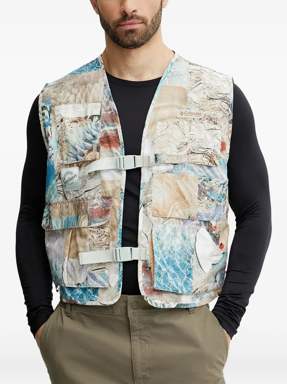 Columbia patchwork-print gilet - 335 BEIGE Columbia patchwork-print gilet - 335 BEIGE