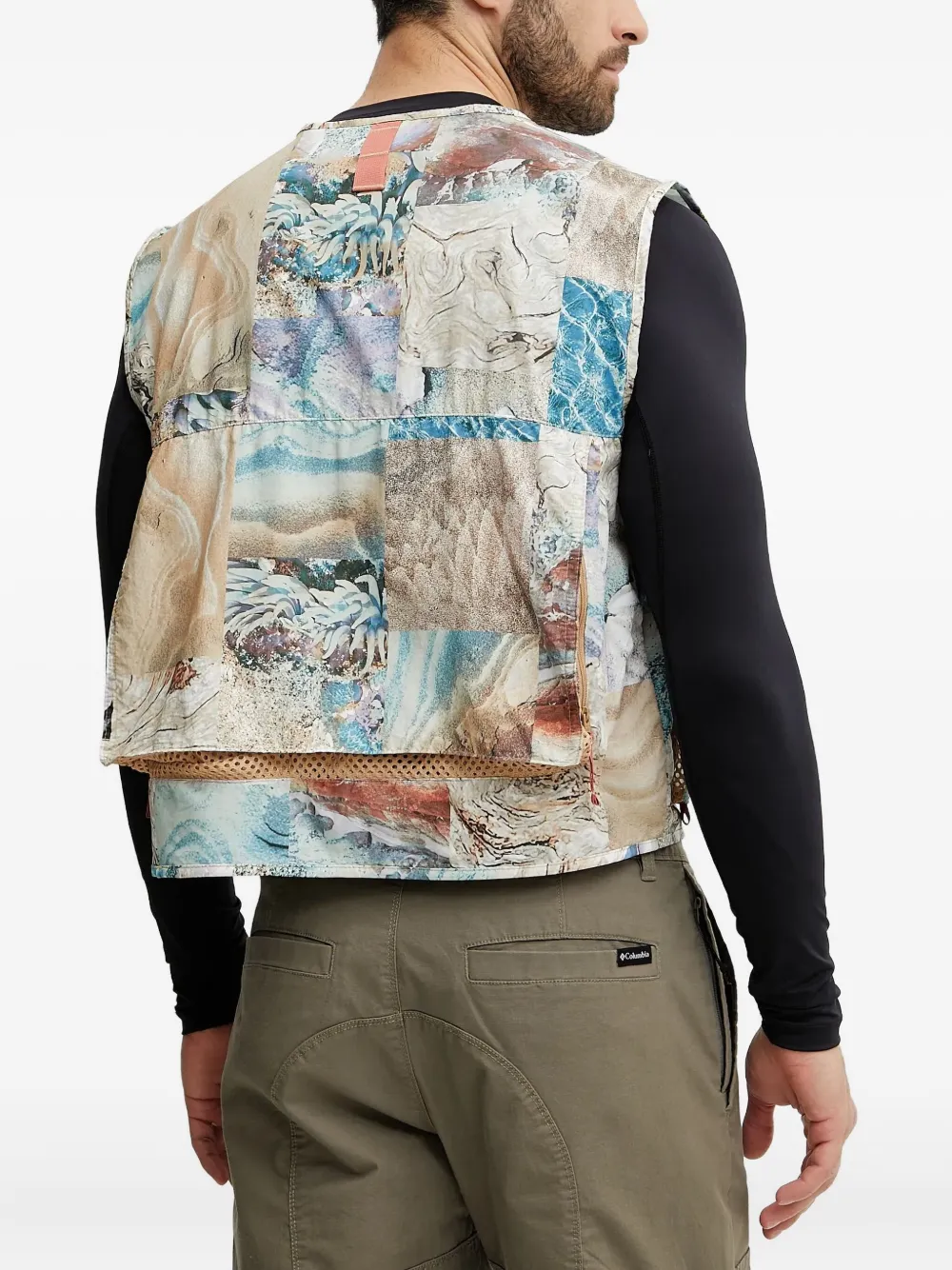 Columbia patchwork-print gilet 335 BEIGE