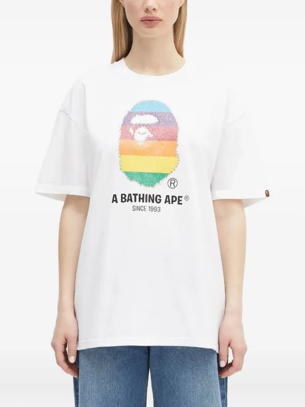 A BATHING APE® レインボートリム Tシャツ | ホワイト | FARFETCH JP