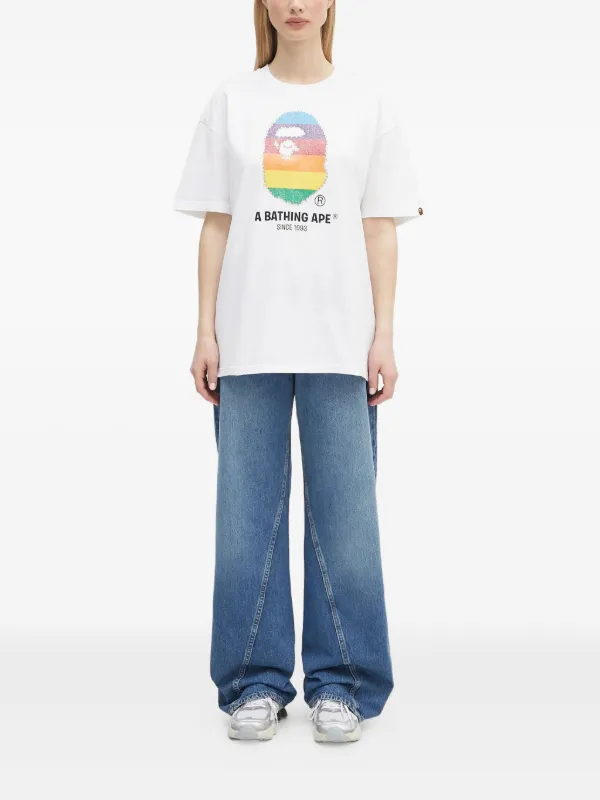 A BATHING APE® レインボートリム Tシャツ | ホワイト | FARFETCH JP