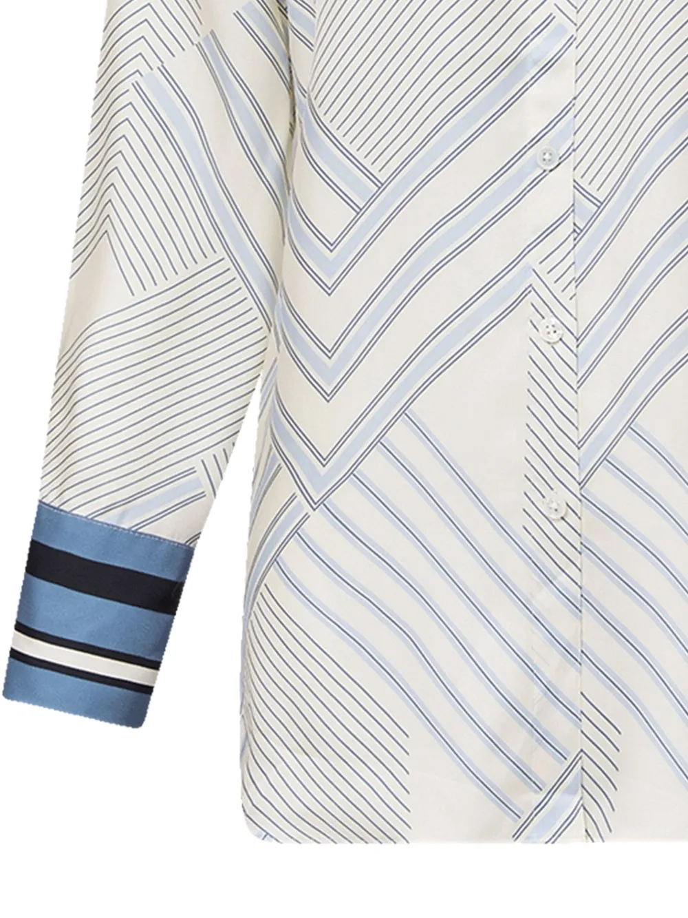 Veronica Beard geometric-striped silk-blend shirt - Beige