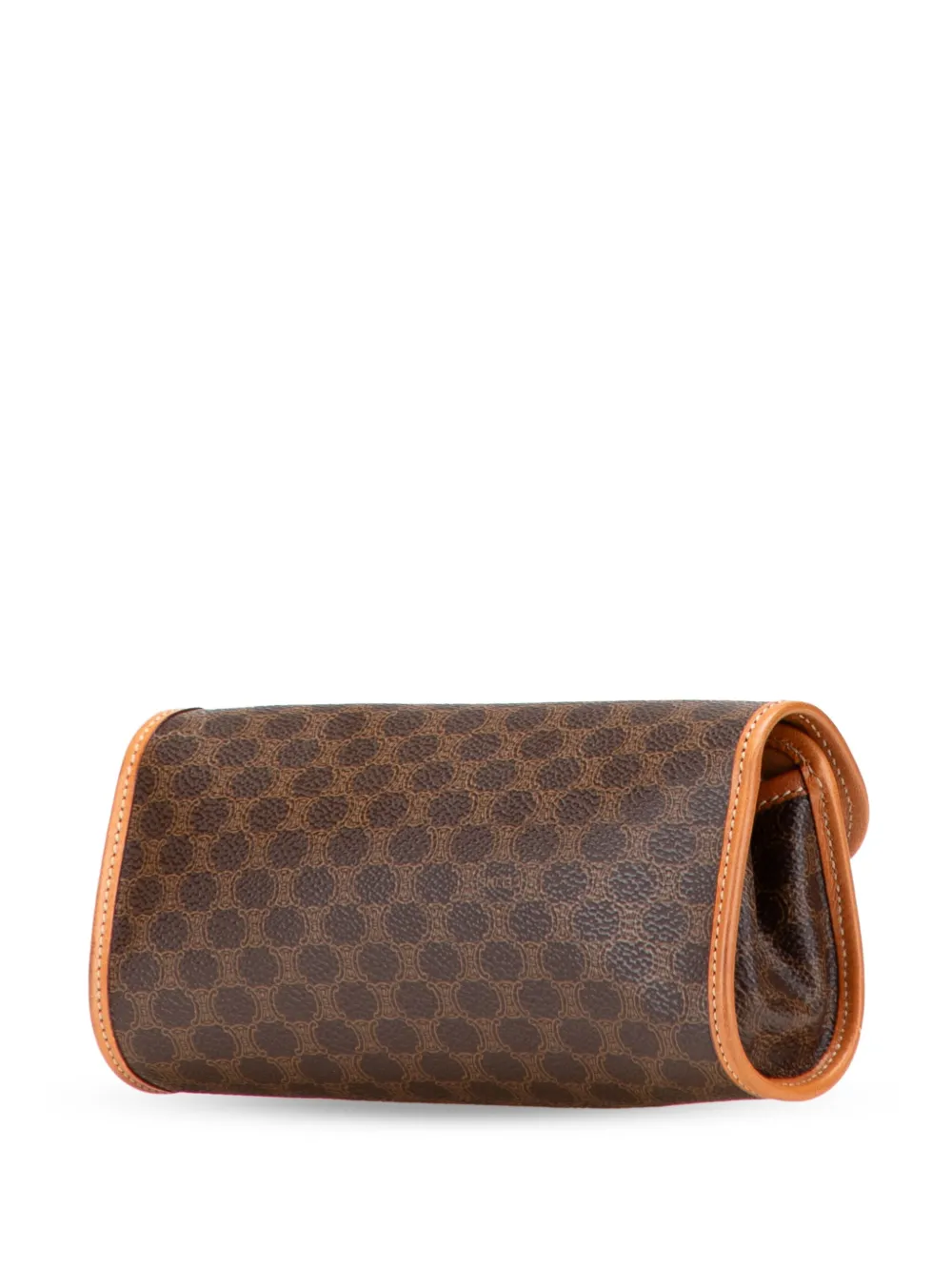 Pre-owned Celine 1997 Macadam Coated Canvas Clutch Bag In Brown