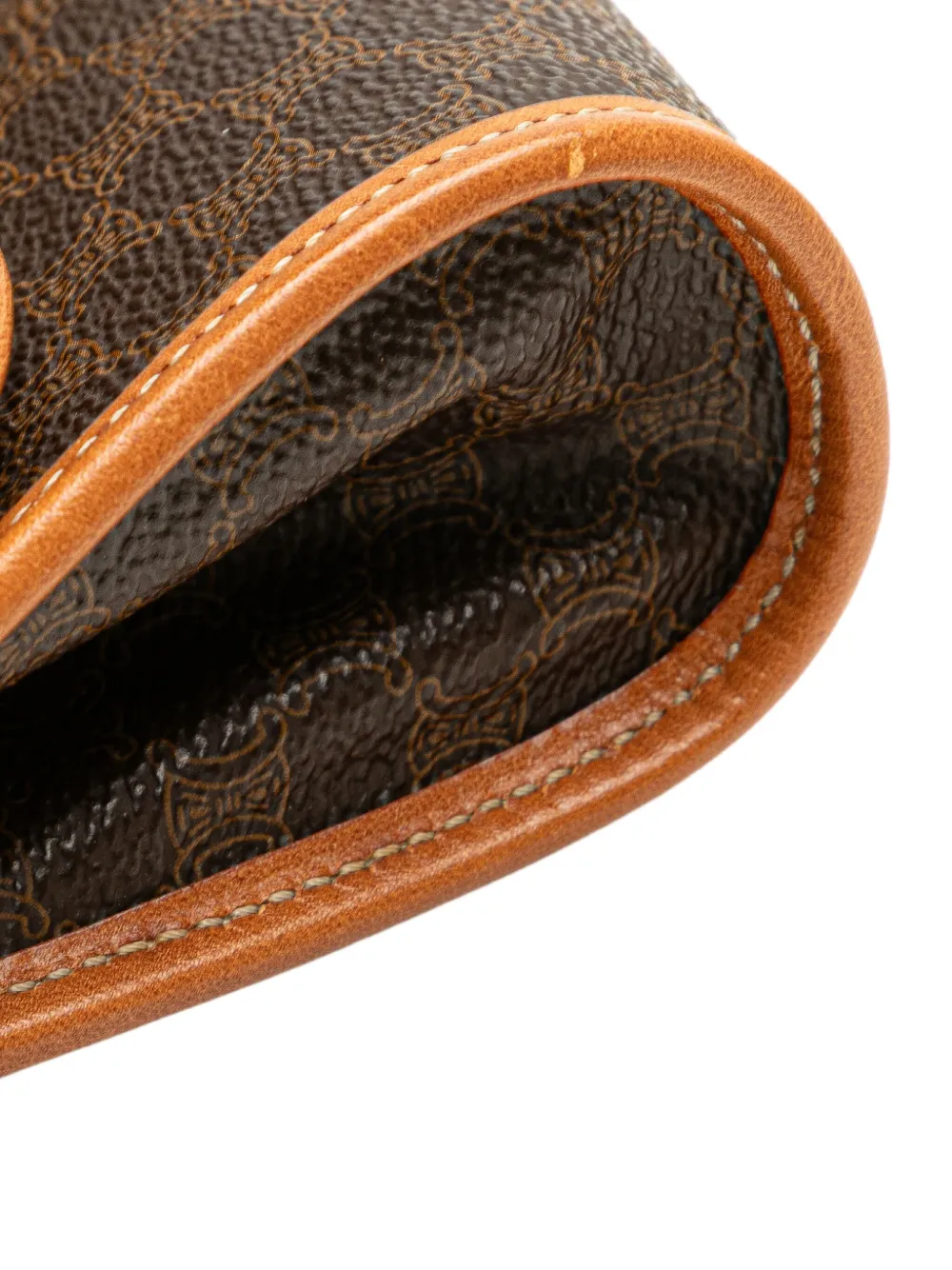 Pre-owned Celine 1997 Macadam Coated Canvas Clutch Bag In Brown