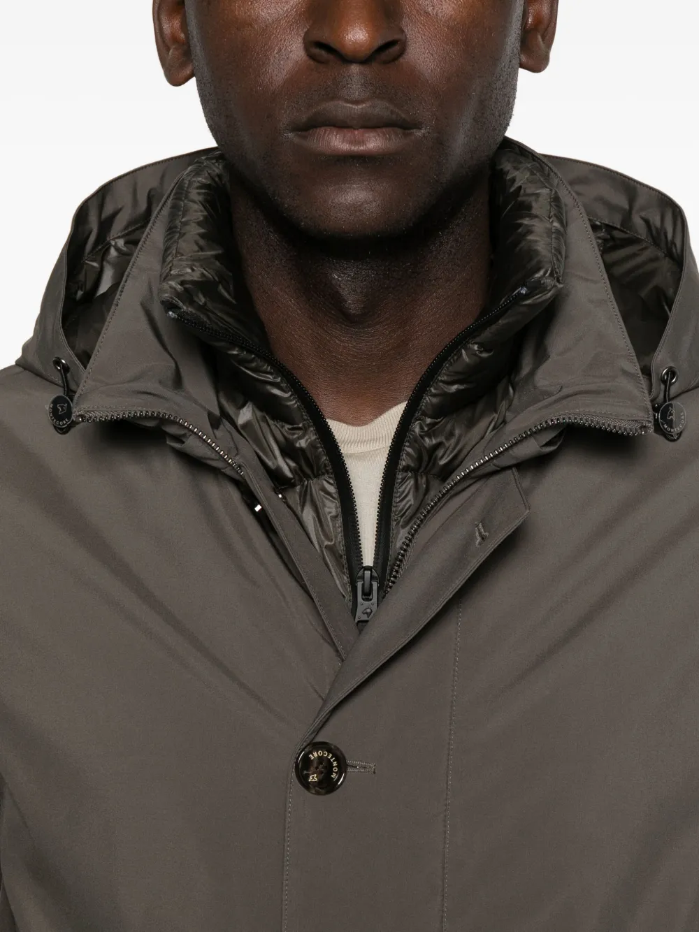 Montecore Hooded Layered Jacket In Green