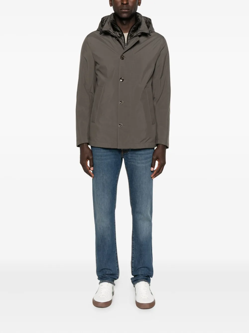 Montecore Hooded Layered Jacket In Green