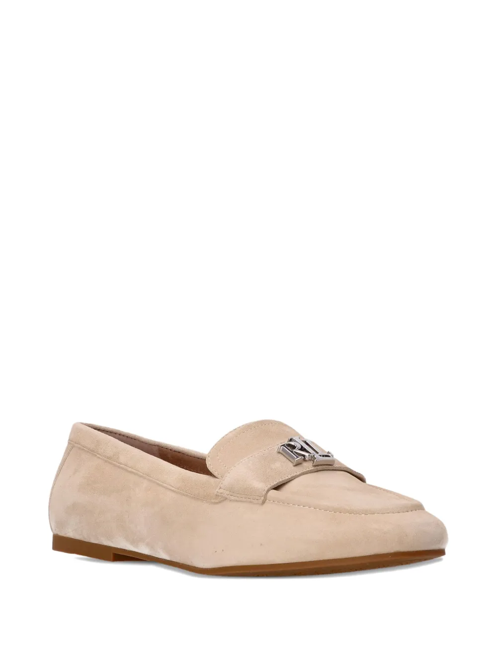 Polo Ralph Lauren metal-plaque suede loafers Neutrals
