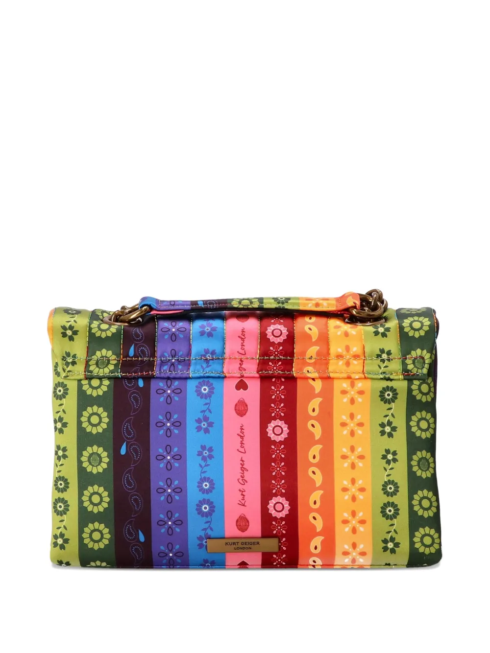 Kurt Geiger London Crossbodytas met paisley-print en kettinghengsel - Geel