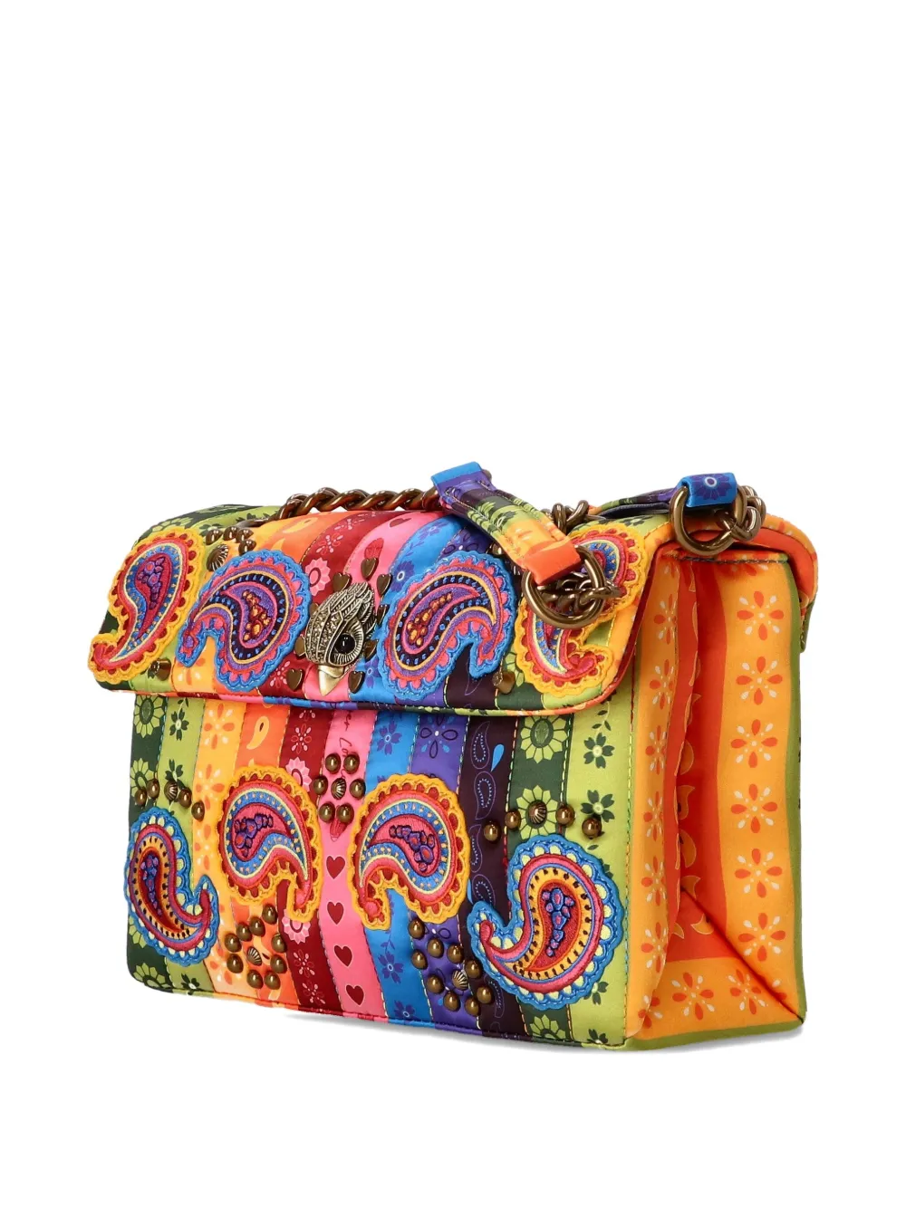  Kurt Geiger London Paisley-print Chain-strap Cross Body Bag - Yellow 