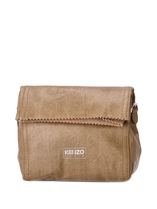 Kenzo Paper Leather Shoulder Bag | Brown | FARFETCH