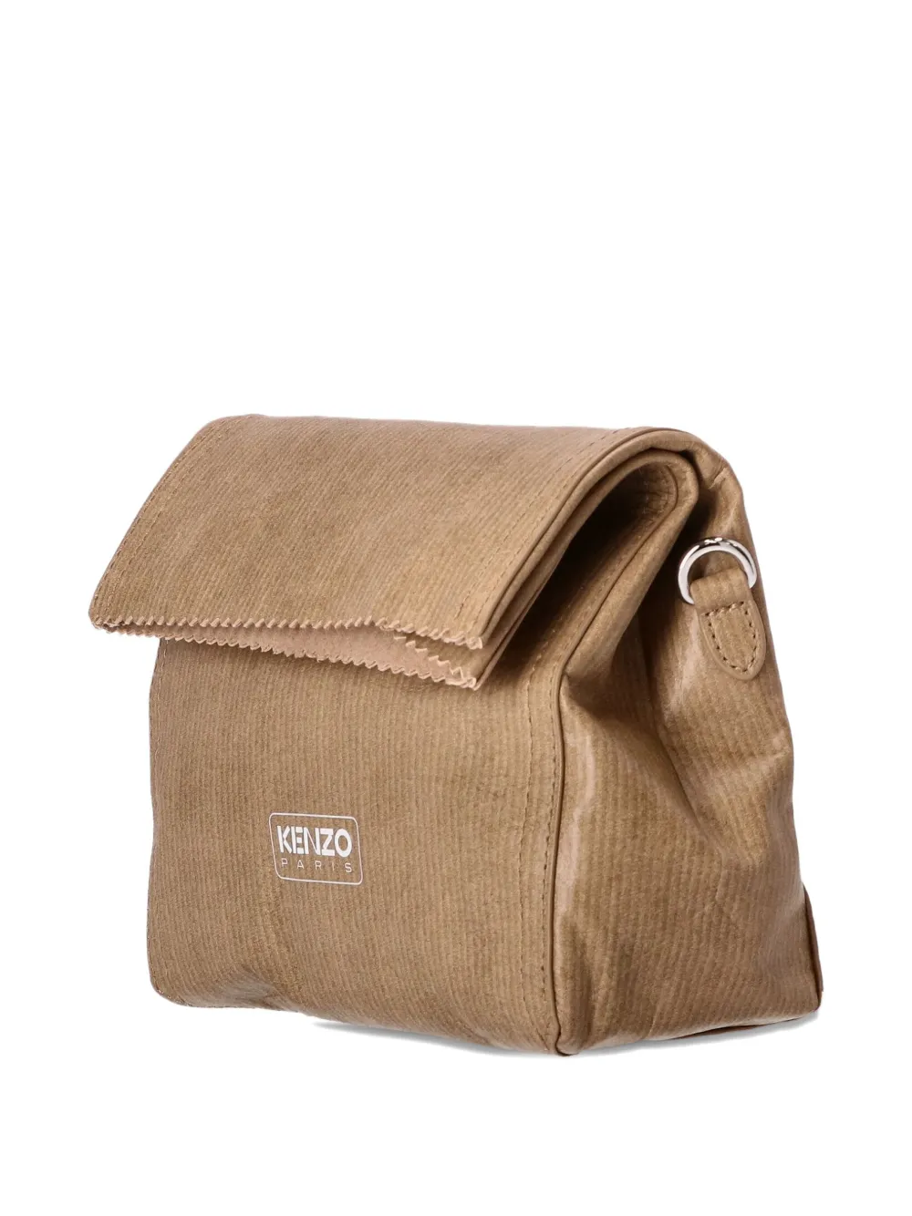 Kenzo Paper leren schoudertas Bruin
