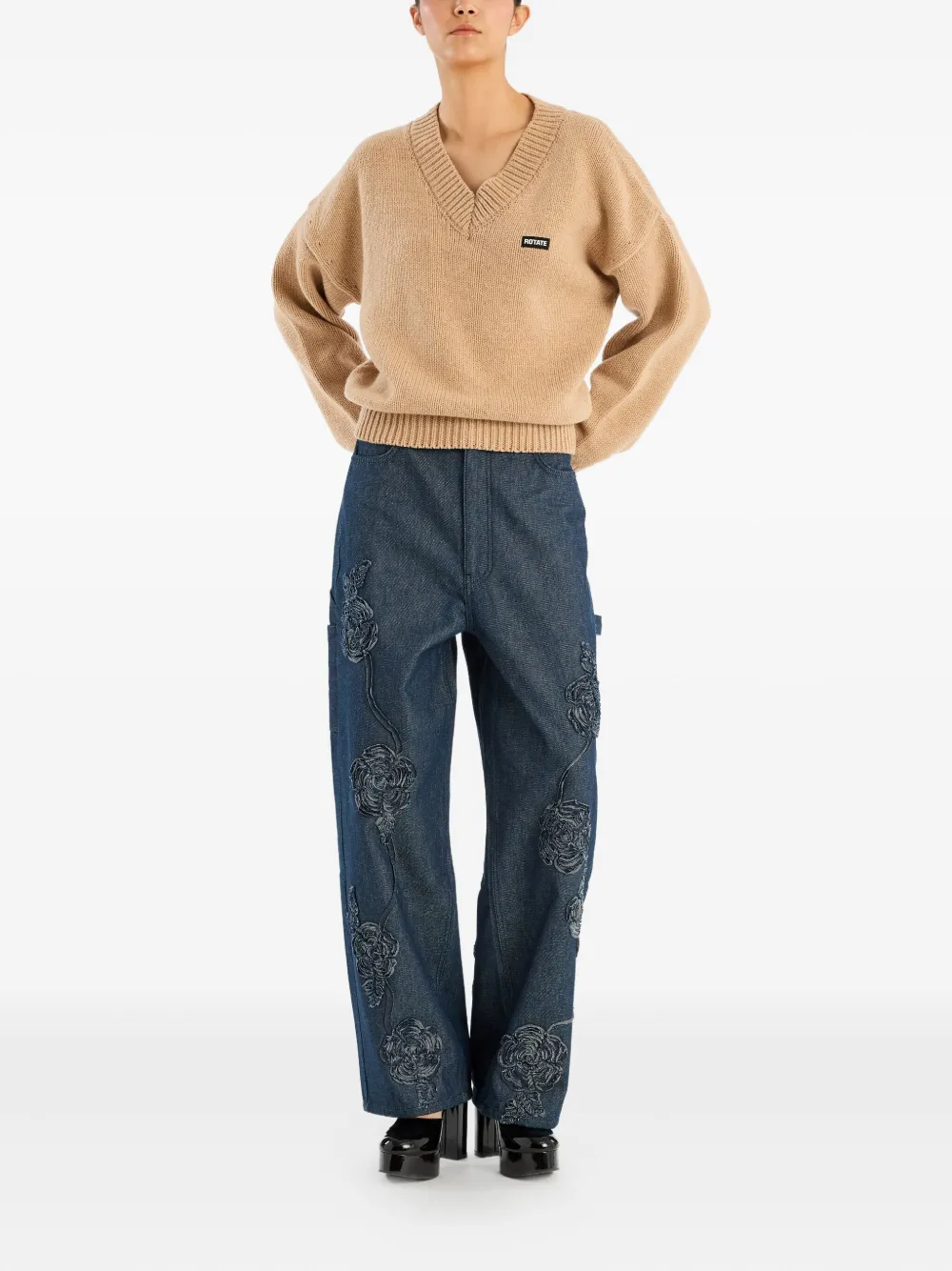 ROTATE BIRGER CHRISTENSEN V-neck wool sweater | Knitted Sweaters | Image 2