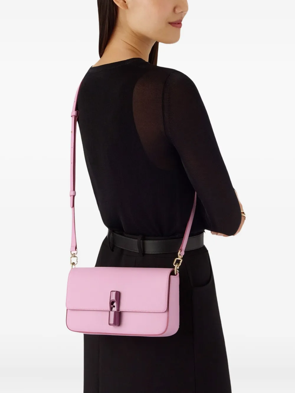 Furla Iride Flap-lock Satchel In Pink