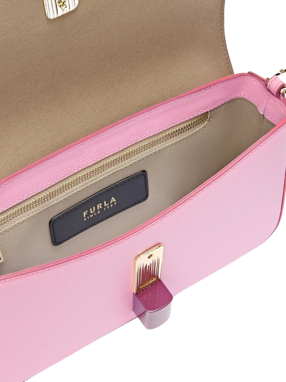 Furla Iride Flap-lock Satchel In Pink