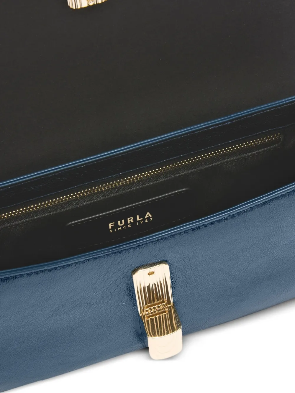 Furla Crossbodytas met metallic afwerking Blauw