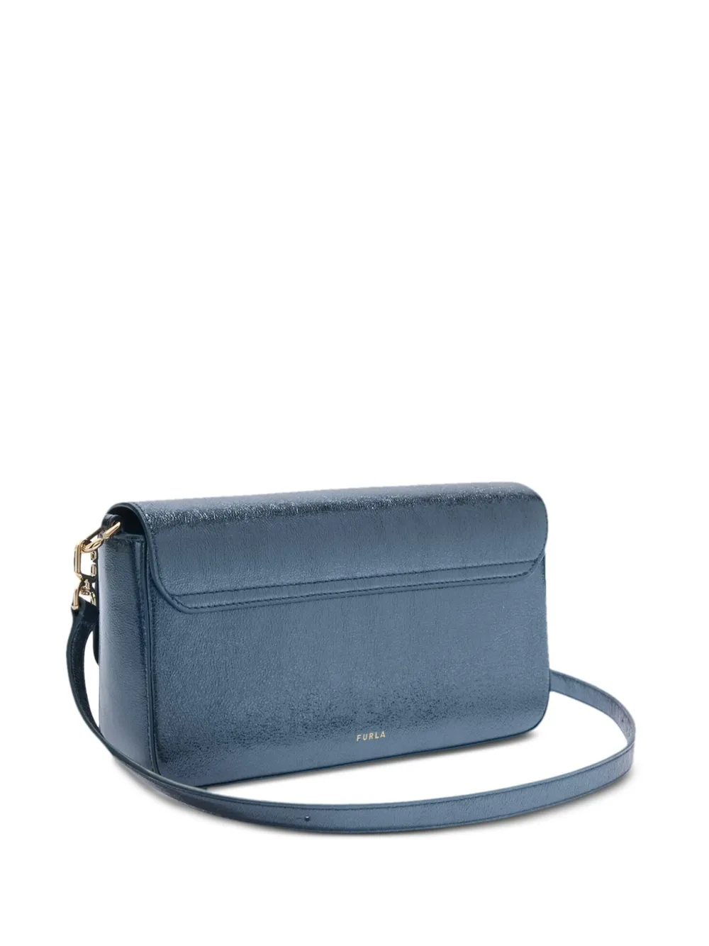 Furla Crossbodytas met metallic afwerking Blauw