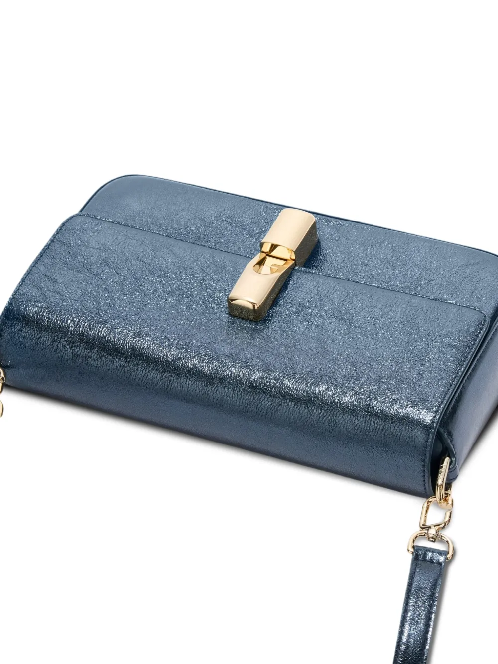 Furla Crossbodytas met metallic afwerking Blauw