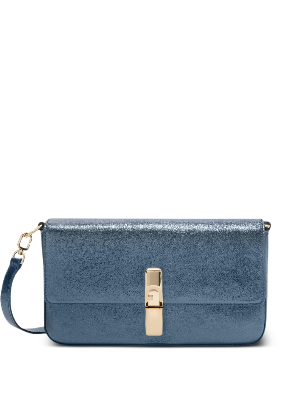 Furla Umhängetasche in Metallic-Optik - Blau