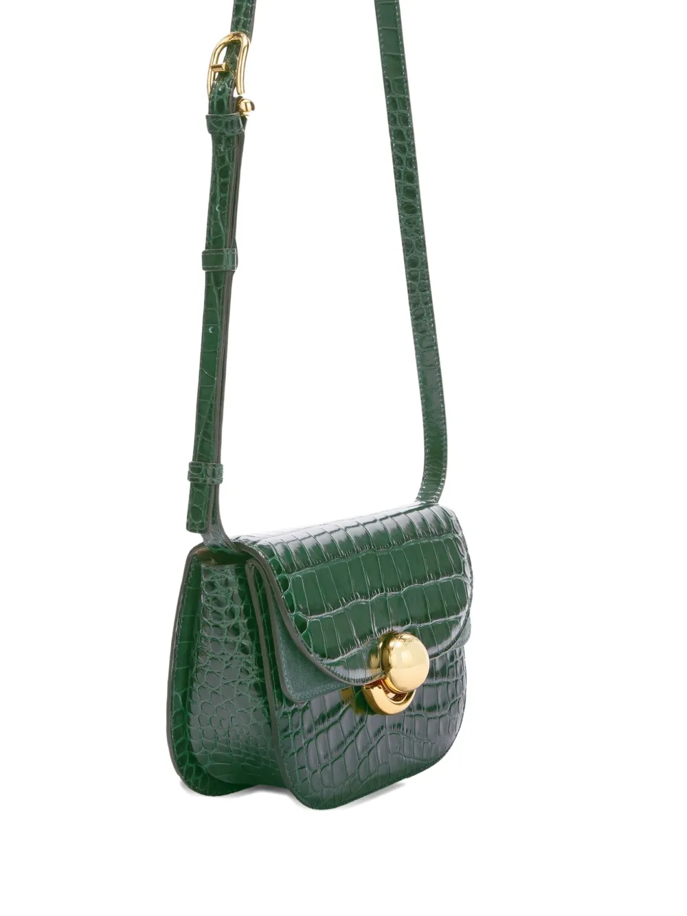 Furla Sfera Crocodile-effect Cross Body Bag In Green