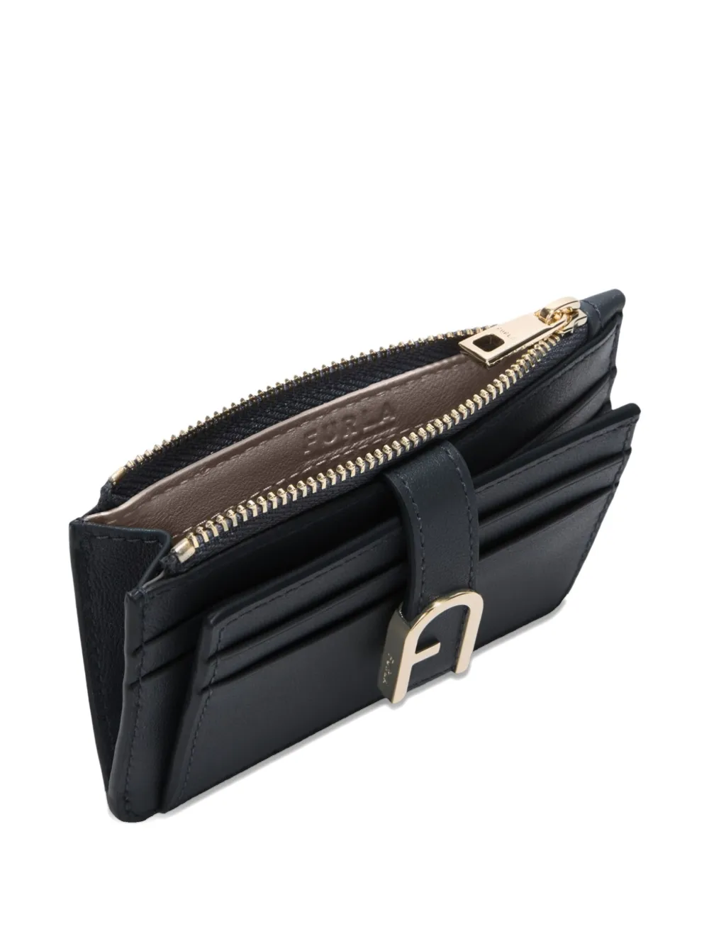 Furla Pasjeshouder met rits en gesp Zwart