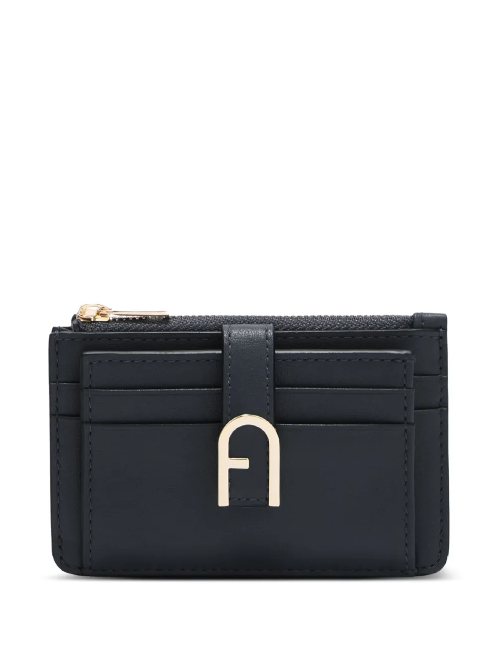 Furla Zip-around Buckle Card Holder In Black