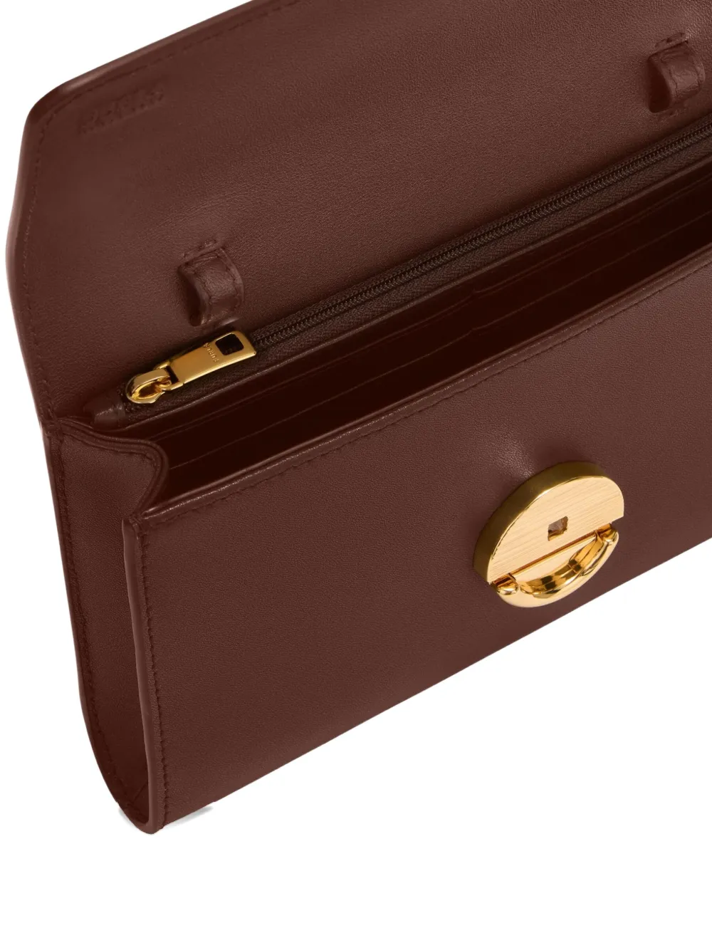 Furla Spherical-clasp Leather Mini Bag In Brown
