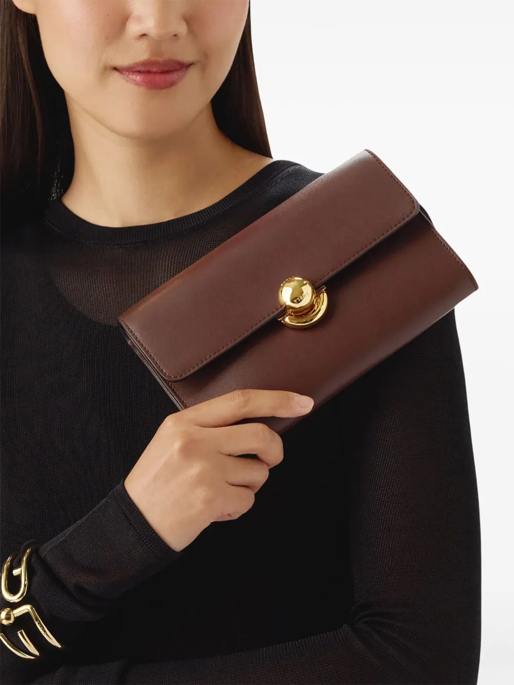Furla spherical-clasp leather mini bag | Brown | Image 1