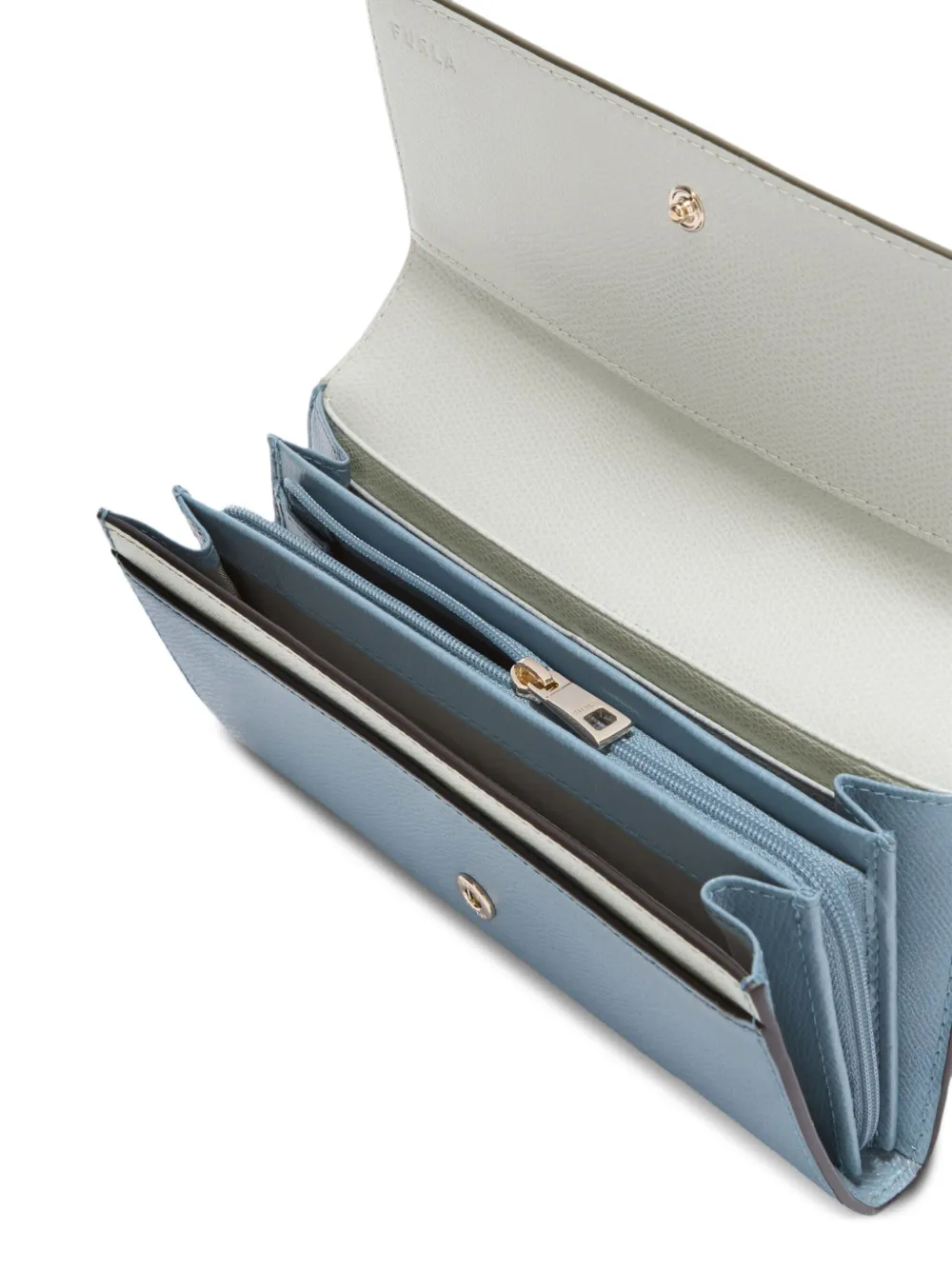 Furla Logo-plaque Leather Wallet In Blue