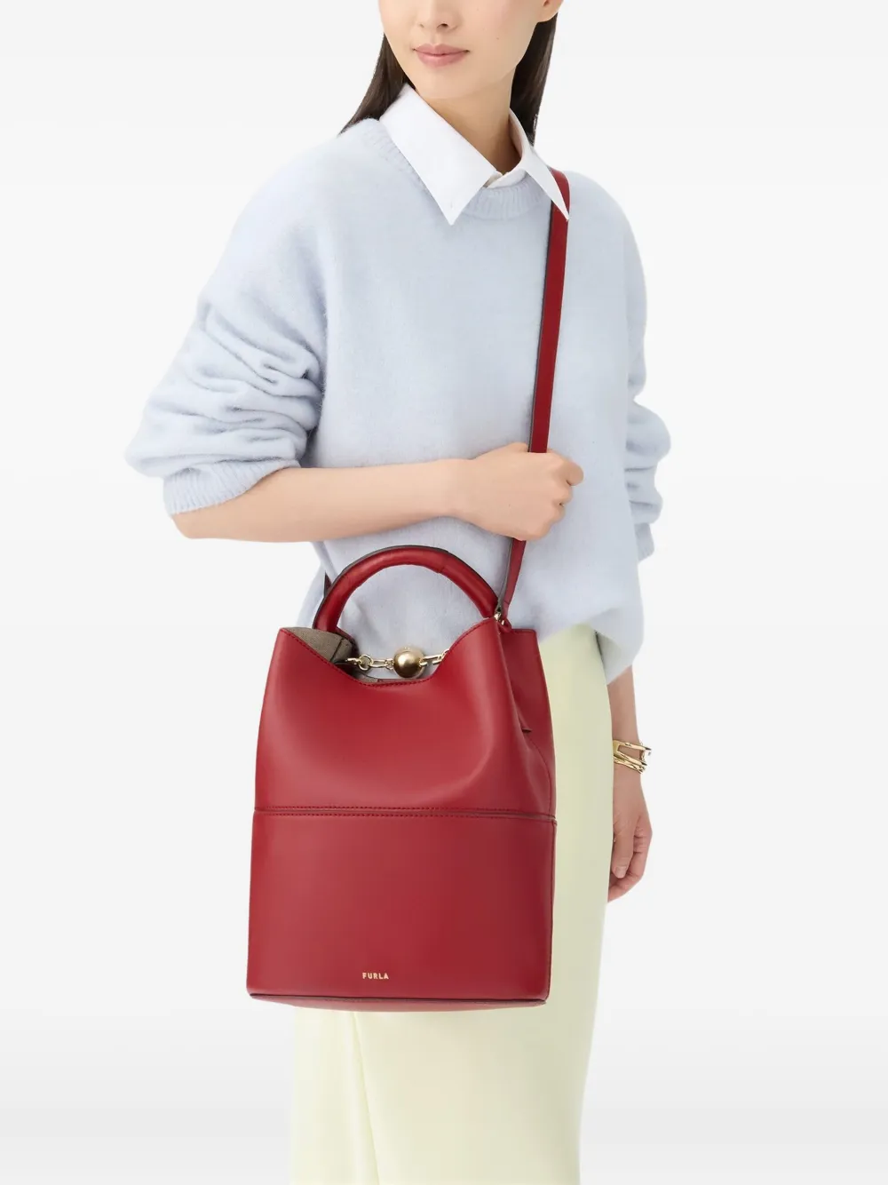 Furla Sfera kleine bucket-tas Rood