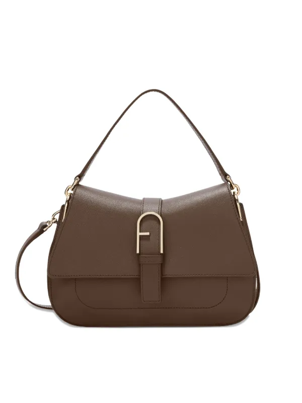 Furla レザー サッチェルバッグ | ブラウン | FARFETCH JP