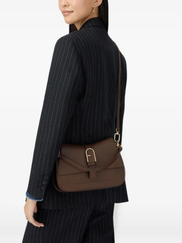 Furla レザー サッチェルバッグ | ブラウン | FARFETCH JP