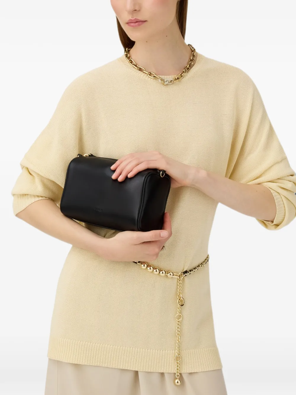 Furla Leren schoudertas Zwart