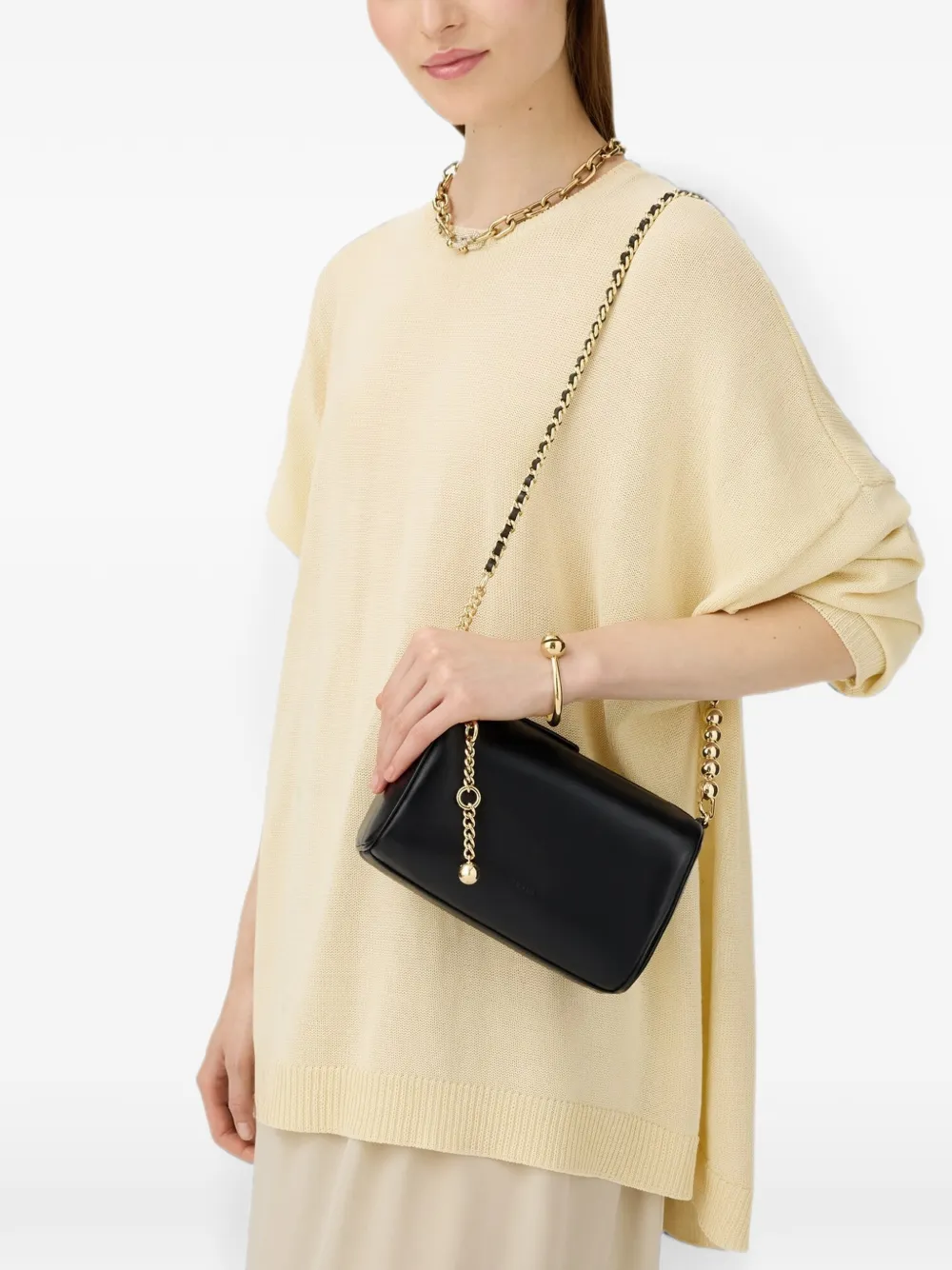 Furla Schultertasche aus Leder - Schwarz