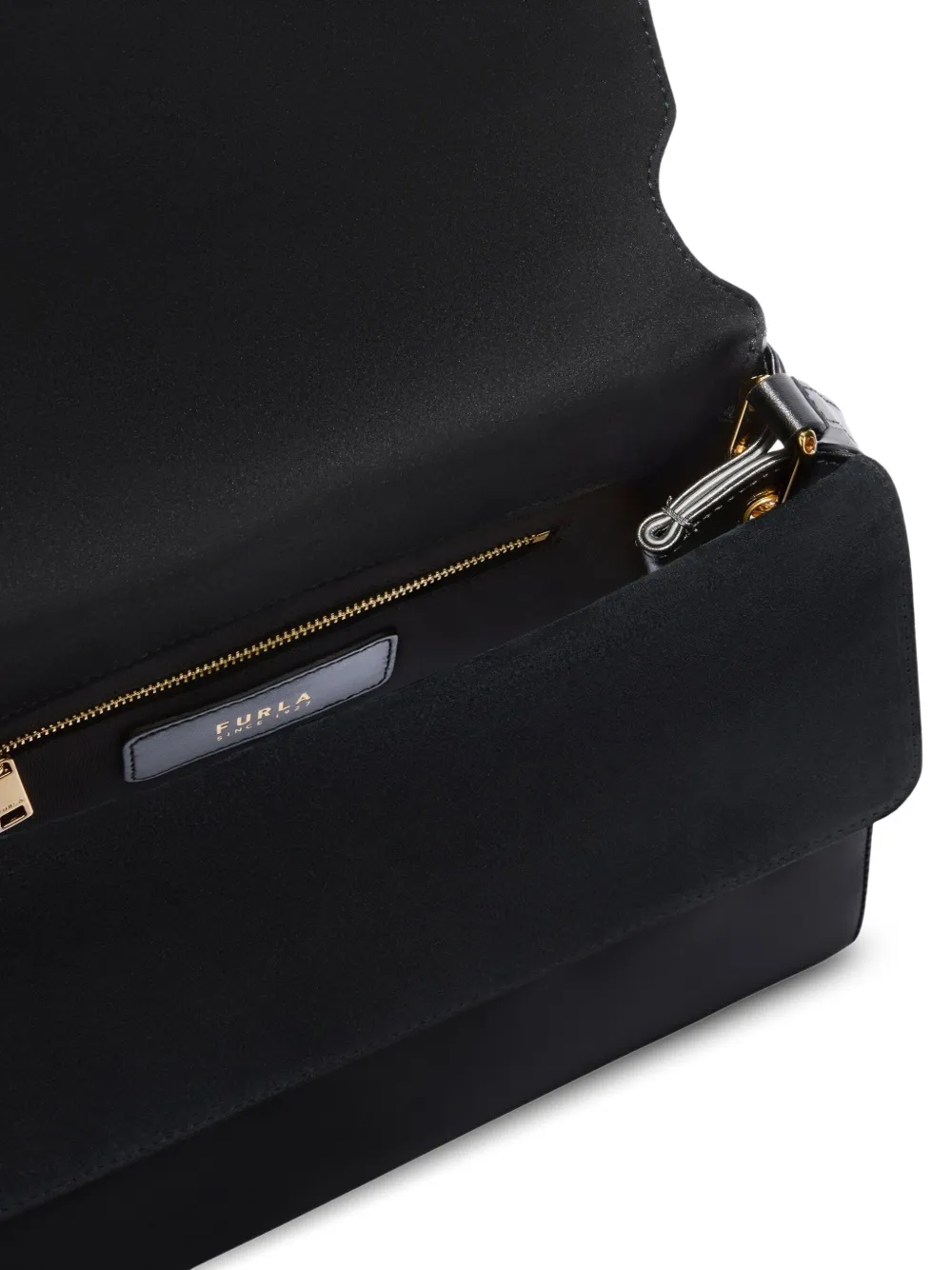 Furla Leren schoudertas met Sfera-gesp Zwart