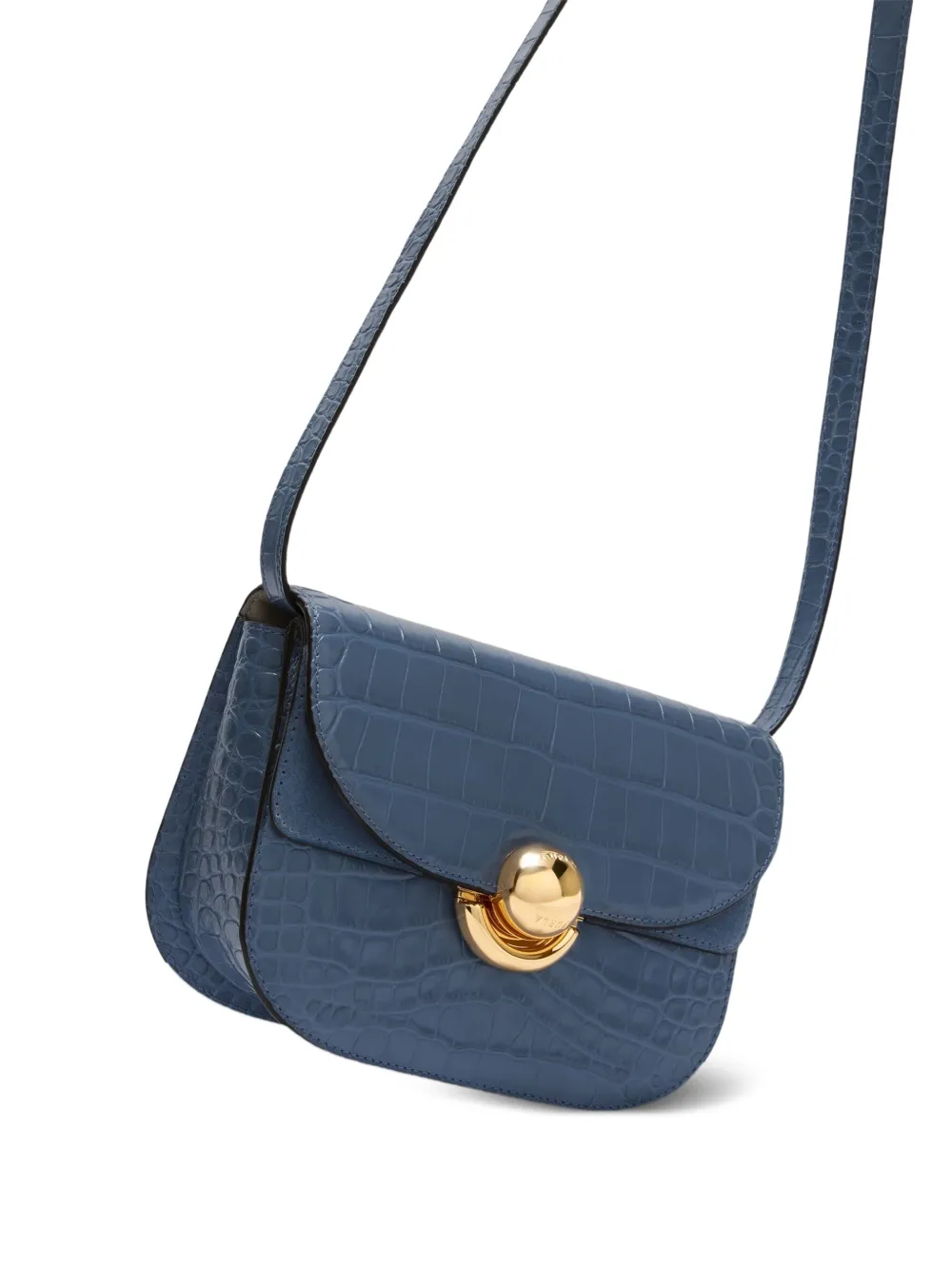 Furla Sfera Crocodile-embossed Cross Body Bag In Blue