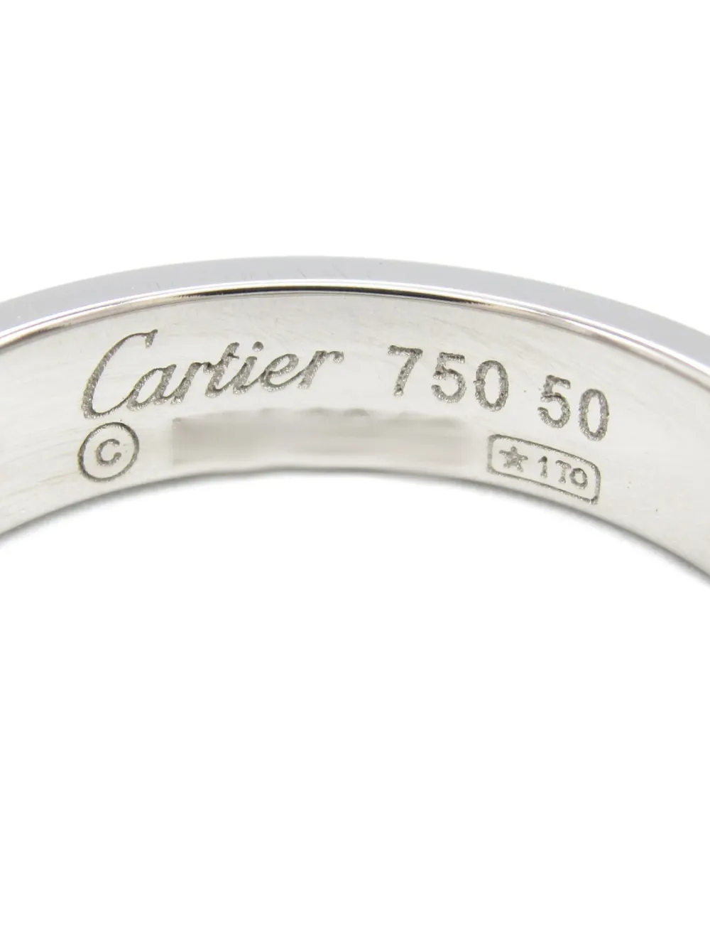 Pre-owned Cartier 2010 18kt White Gold Mini Love Ring In Silver