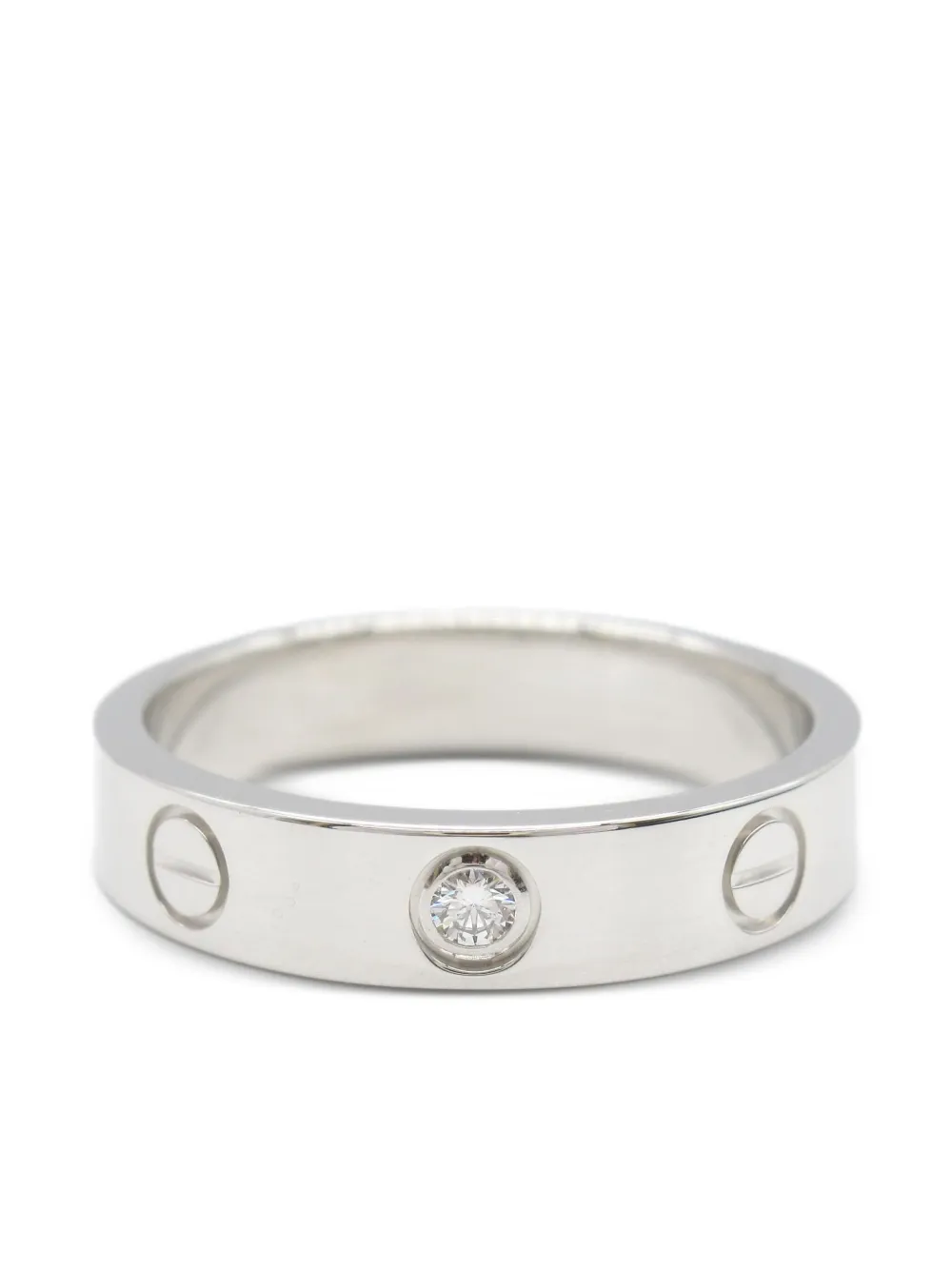 Cartier 2010 ミニ ラブ リング 18Kホワイトゴールド - シルバートーン Cartier 2010 ミニ ラブ リング 18Kホワイトゴールド - シルバートーン