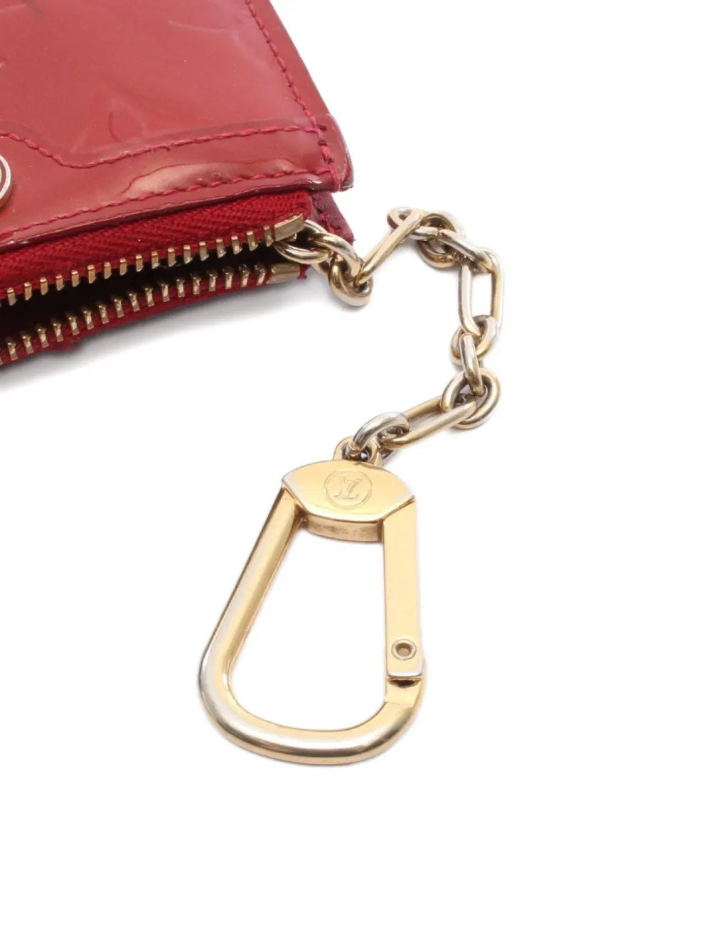 Pre-owned Louis Vuitton 2012 Pochette Cle Coin Purse In Red