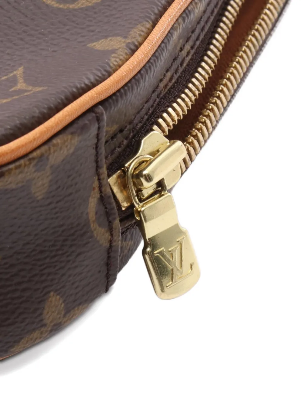 Pre-owned Louis Vuitton 2003 Small Pochette Monogram Belt Bag In Brown