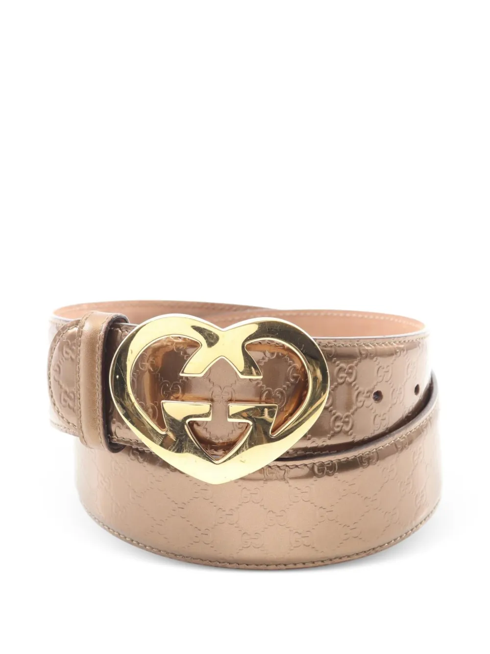 Gucci Pre-Owned 00s Lovely heart-buckle belt | Neutrals | Image 1