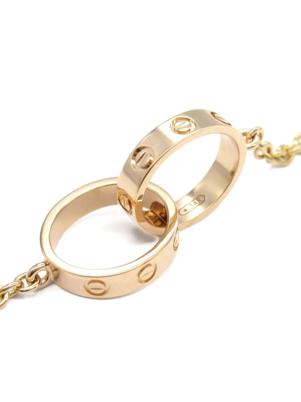 Pre-owned Cartier 2010 18kt Rose Gold Baby Love Necklace In Pink