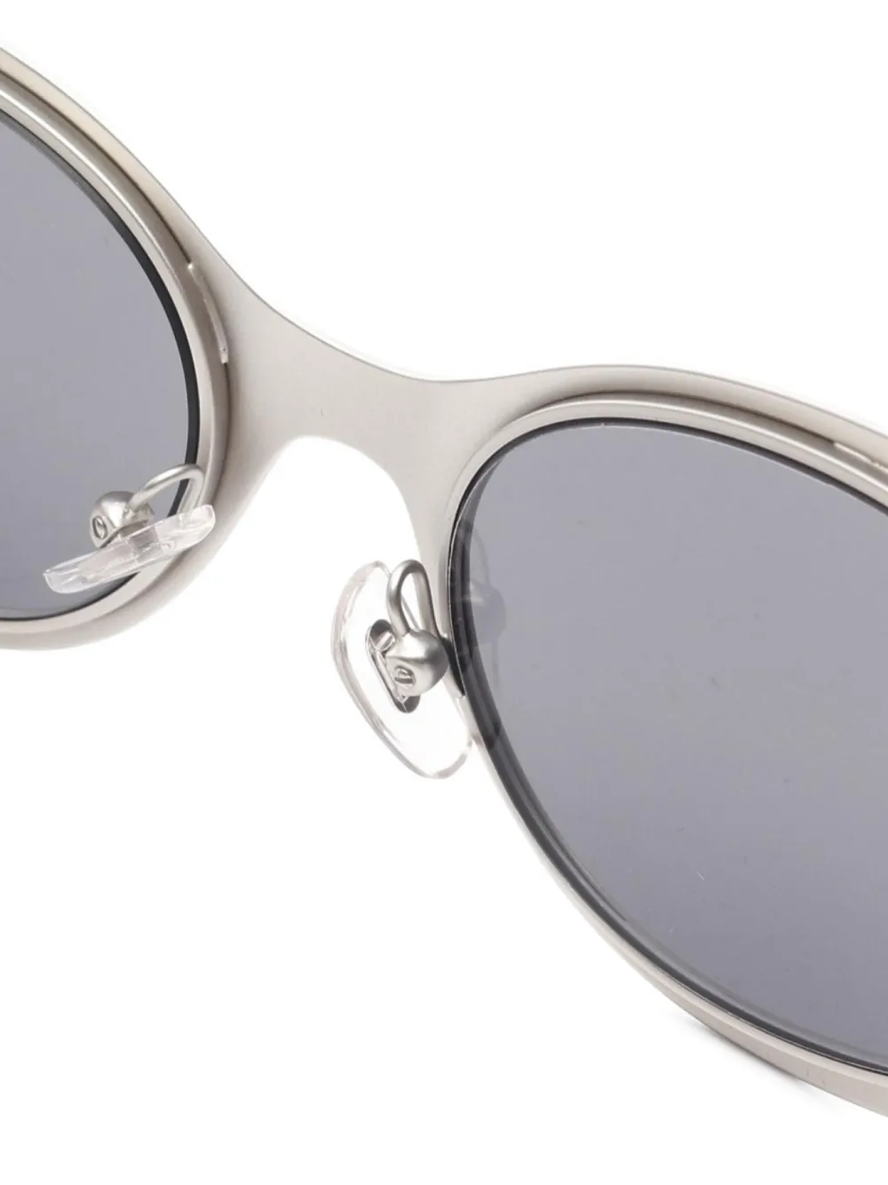 Pre-owned Versace 2010s Medusa Oval-frame Sunglasses In Gray