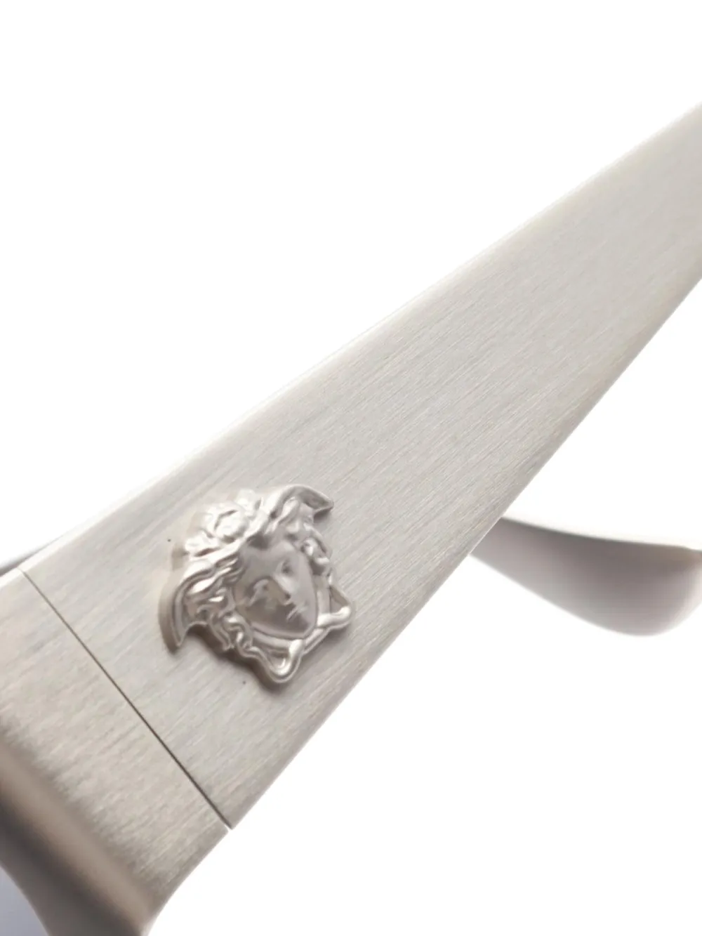 Pre-owned Versace 2010s Medusa Oval-frame Sunglasses In Gray