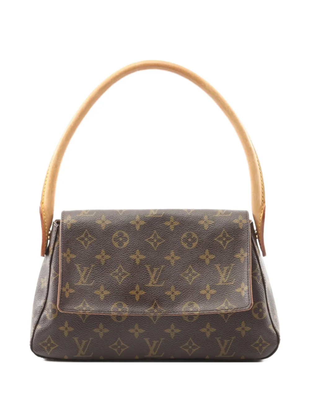 Pre-owned Louis Vuitton 2003 Mini Looping Monogram Tote Bag In Brown