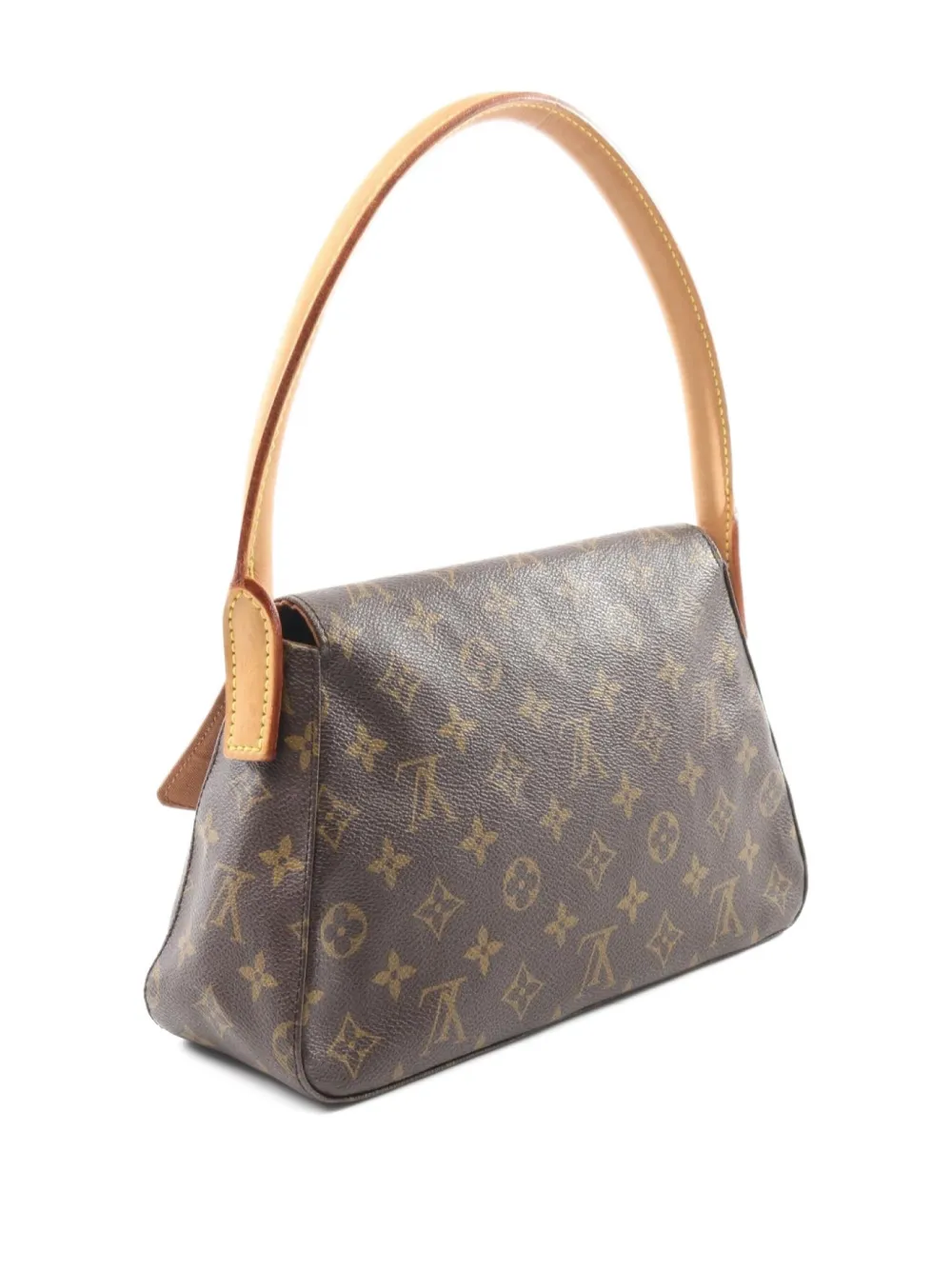 Pre-owned Louis Vuitton 2003 Mini Looping Monogram Tote Bag In Brown