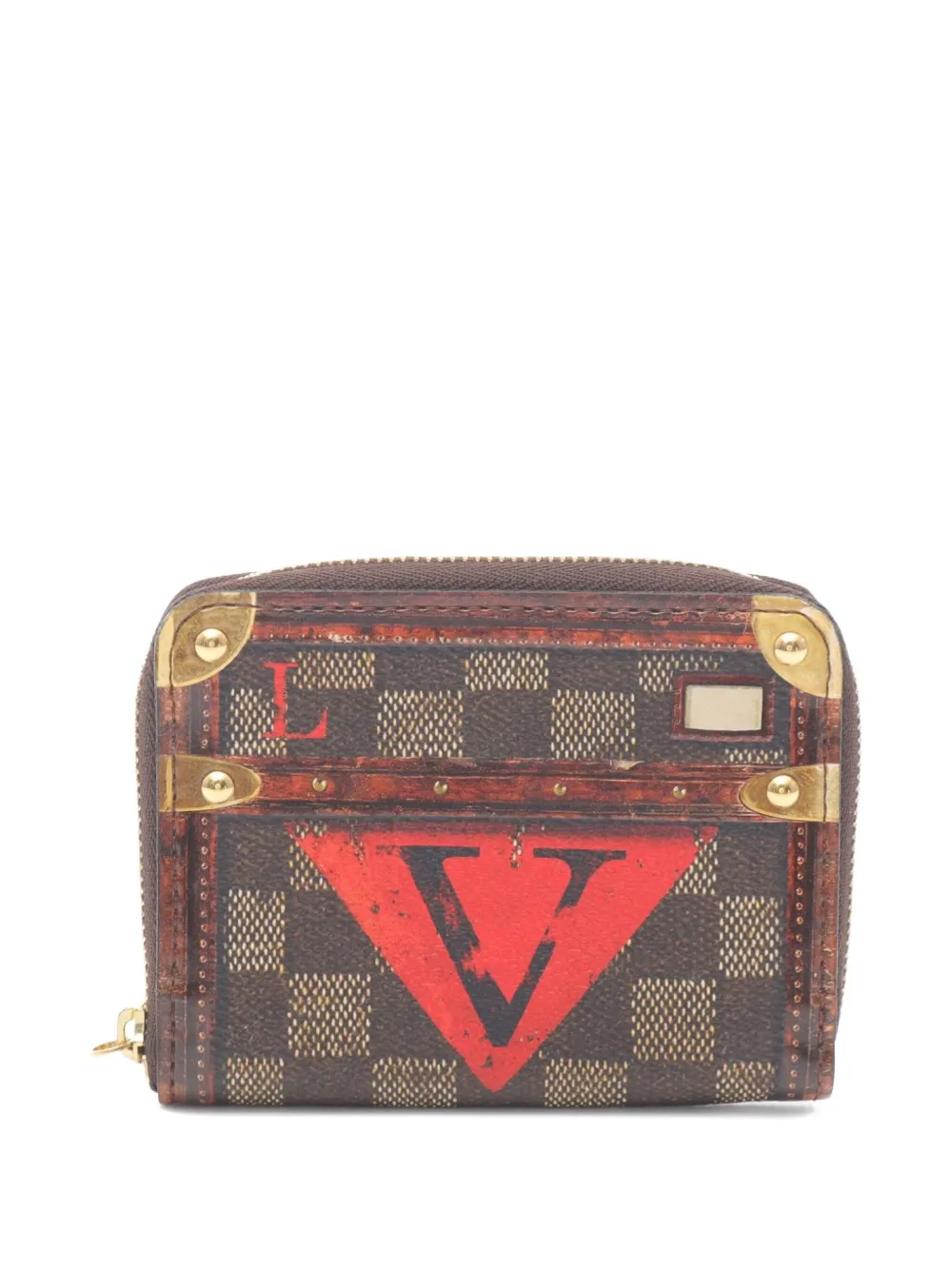 Pre-owned Louis Vuitton 2018 Damier Trunk Time Wallet In Brown