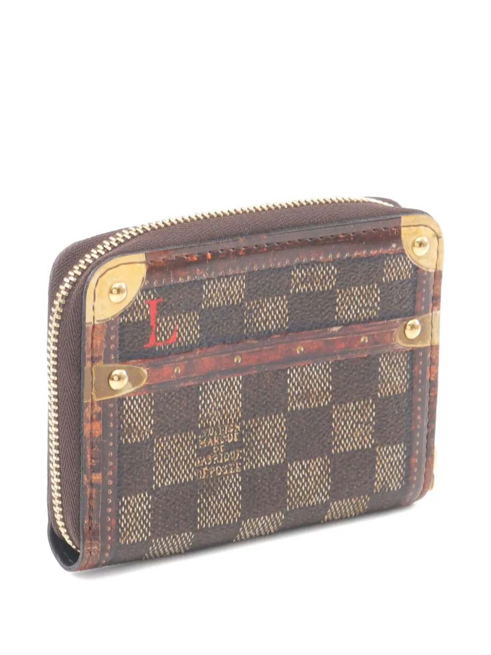 Pre-owned Louis Vuitton 2018 Damier Trunk Time Wallet In Brown