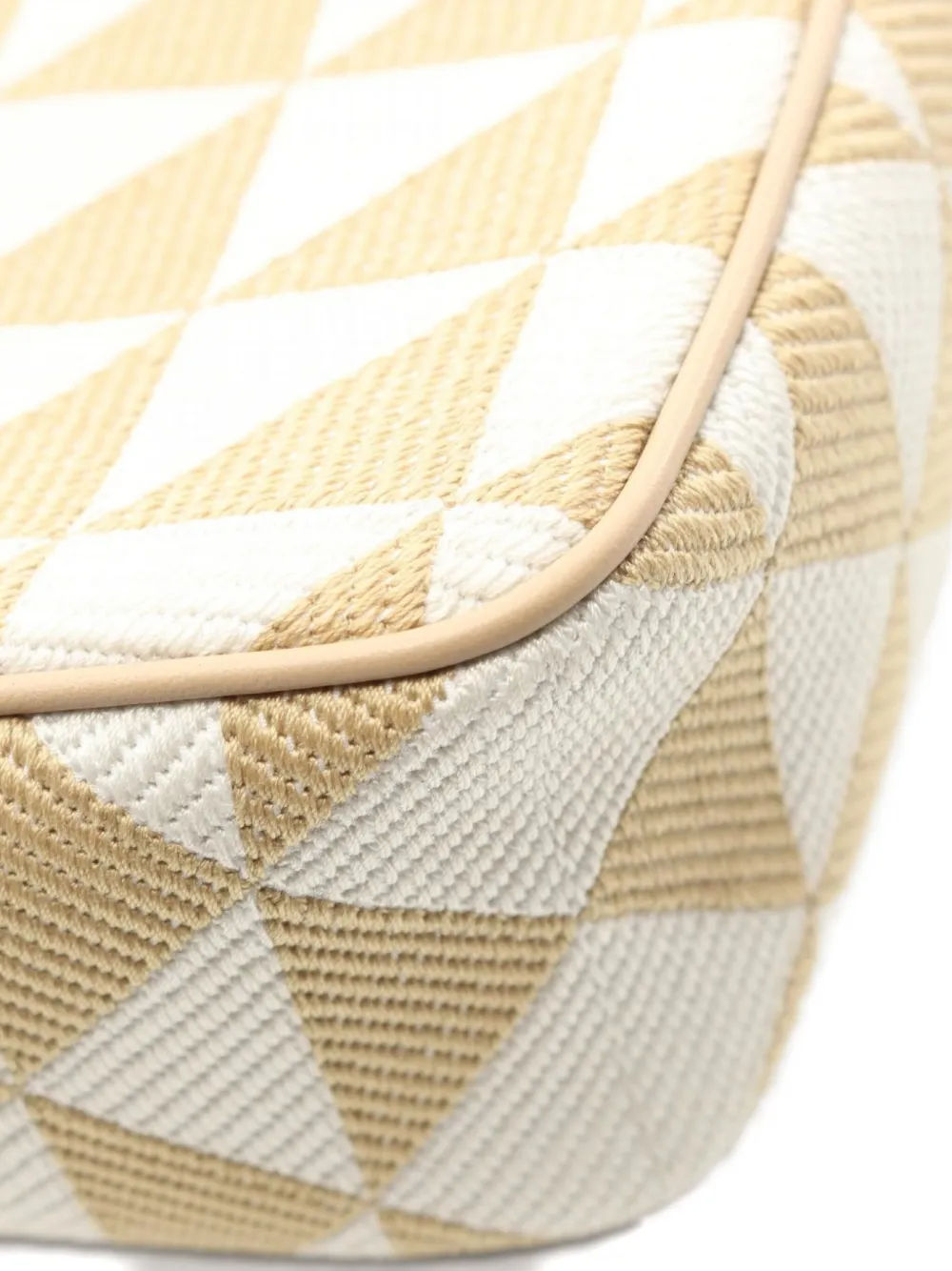 Pre-owned Prada 2010s Triangle-pattern Shoulder Bag In White